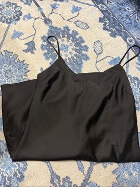Forever 21 Black Satin Cami Dress with Spaghetti Straps